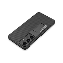 Galaxy Uyumlu S24 Kılıf Pazarplus Kıpta Standlı Kılıf Siyah