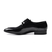 Siyah Rugan Saten Erkek Hakiki Deri Klasik Ayakkabı