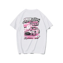 Brz Collectıon Brz Collection Unisex Oversize Racing Car Speed 97 T-shirt Beyaz