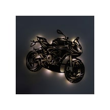 Led Işıklı Motor Dekoratif Tablo Duvar Dekorlu Gece Lambası Sarı - 743250974 Sarı