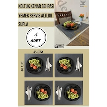 Antrasit 4 Adet Çok Amaçlı Koltuk Kenar Sehpası, Supla, Yemek Servis Altlığı Antrasit Antrasit 4 Adet Çok Amaçlı Koltuk Kenar Sehpası, Supla, Yemek Servis Altlığı Antrasit
