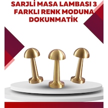 Şarjlı Dimmerli Led Masa Lambası 4-8 Saat Aydınlatma Altın