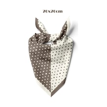 İkilem Puantiye Desen 70 70cm Bandana/fular Bej