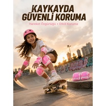 Mey İthalat Pembe Çocuk Koruyucu Dizlik Dirseklik Ve El Bilek Koruyucu Diğer