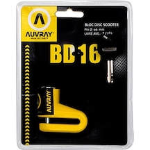 Auvray BD-16 Alarmsız Disk Kilidi 6 MM Scooter Sarı