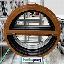 90cm YK Yuvarlak Pimapen Pencere Altınmeşe Camsız (Ç.C. Çıta)