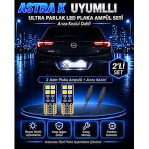 Opel Astra K Uyumlu T10 Led Plaka Ampul Seti 2 Adet Arıza Kesicili Canbus Ultra Parlak Beyaz