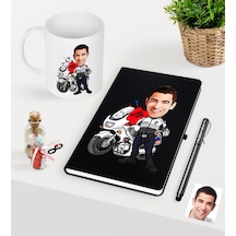 Kişiye Özel Bay Yunus Polis Karikatürlü Siyah Defter Kalem Kupa S Siyah