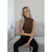 Hashtag Kadın Balıkçı Yaka Sıfır Kol Body Kahverengi Hashtag Kadın Balıkçı Yaka Sıfır Kol Body Kahverengi