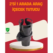 Otomobil Bardak Tutucu İkisi Bir Arada 360 Dönebilen Geniş Kapasiteli 12 Siyah