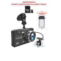 Mb-300 1296p 4" Ips Dokunmatik Ekran Araç Içi Çift Kamera Fullhd