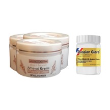 Three Brand 100 Ml Arnavut Aklık Kremi 3 Adet + Russıan Glare Tüy Dökücü Azaltıcı Merhem 50ml 1 Ad