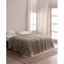Madame Coco Lavrice Çift Kişilik Pamuklu Bambu Pike - Bej 8684427333587 Çok Renkli