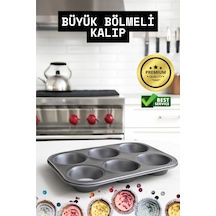 Mini Çocuklar İçin Cupcake Fırın Kalıbı 6 Büyük Bölmeli Muffin Kek Kalıbı Diğer