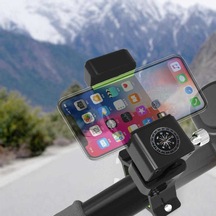 Pusulalı 360 Dönen Bisiklet Telefon Tutucu Q003-Siyah