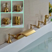 Banyo Bataryası Küvet Jakuzi Lavabo Ankastre Gold Şelale Altın Banyo Bataryası Küvet Jakuzi Lavabo Ankastre Gold Şelale Altın