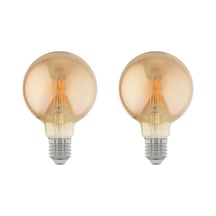 4w 220v E27 G95 Rustik Led Ampul G95-4c 2'li Paket Amber