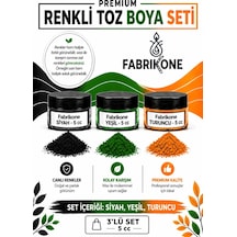3'lü Set Premium Parafin Soya Wax Toz Mum Boyası Hobi Seti - 5 Cc Siyah, Yeşil, Turuncu Bkfab3syt5g Karışık