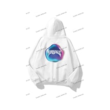 Y2K Unisex Trouble Sweatshirt Kod 1623 Beyaz