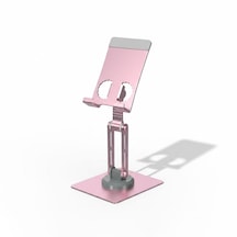 Microcase 360 Döner Başlıklı Alüminyum Katlanabilir Masaüstü Telefon Standı Al5414 Pembe
