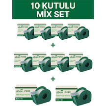 Alban Pore 10 Kutu Kombo Paket-Kağıt Flaster, Medikal Cerrahi Bant