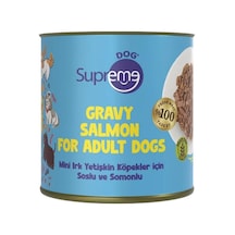 Supreme Dog Sos İçinde Somonlu Mini Irk Yetişkin Köpek Konservesi 200 G