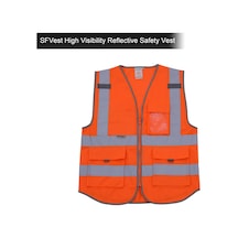 Skycity Vm-1027 Flüoresan Turuncu Xxl Çok Cebilli Yüksek Görünürlükli İş Güvenlik Yeleği İnşaat-çevre Temizliği Için