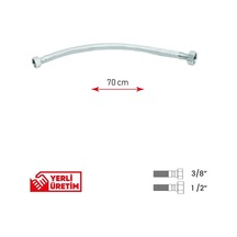 Paslanmaz Çelik Flex Hortum 3/8 - 1/2 Batarya Ara Bağlantı Hortumu 70 Cm Diğer