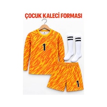 Sonvadi Çocuk Kaleci Forması Turuncu Uzun Kol Şortlu Takım Çorap Turuncu