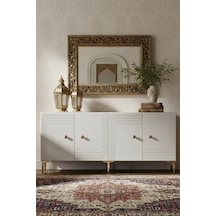 Ka1805bg Lessi180 Konsol, Kahve Köşesi Ve Tv Sehpası Beyaz-gold 180cm Beyaz-gold