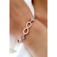 Sonsuzluk Figürlü Gümüş Rose Bileklik N11.38715