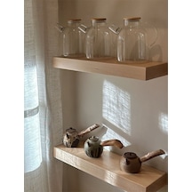 Dekoratif Doğal Ahşap 2 Li Takım 90x20x4 Cm Gizli Aparatlı Raf Ahşap