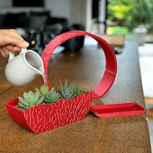 Bezos 3d Baskı Self-watering Planter - Kendi Kendini Sulayan Saksı-kırmızı Ventra Standart