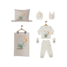 Pia Baby Gl 1925-06 İsme Özel Yastık Battaniye Zıbın Set Krem