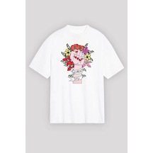 Wear Vexel 8 Mart Dünya Kadınlar Günü Baskılı Oversize Bisiklet Yaka T-shirt - Beyaz Beyaz