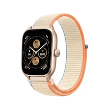 Watch 22mm Uyumlu Hasırlı Cırtcırtlı Kordon - Krem