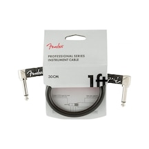 Fender 0990820057 Professional Serisi Patch Kablosu 30cm - Siyah Düz/açılı Uç Pedalboard Aksesuarı Pedal Düzeni İçin İdeal Orta Boy Ara Bağlantı Kablosu