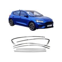 Autogp Ford Focus 4 Hb Cam Çerçevesi Kenar Çıtası Krom Tamtur 2019+ 8 Parça