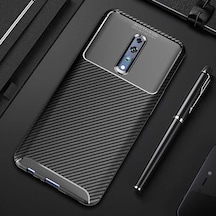 Oppo Reno Z Kılıf Kamera Çıkıntılı Karbon Fiber Dokulu Renk Atmaz Kapak Negro