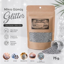 Lexroo Gümüş Glitter Sim Tozu - Epoxy Nailart Makyaj Mum Kolonya Dekorasyon İnce Taneli