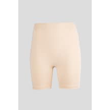 Ceylanoğlu 6'lı Bayan Likralı Diz Üstü Katlamalı Tayt-282 Ten