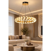 Modern Premium Led Avize Gold Kasalı Dekoratif Sarkıt Avize Salon Mutfak 67w