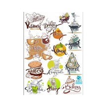 Yemek Yazı Tipi Sticker Set