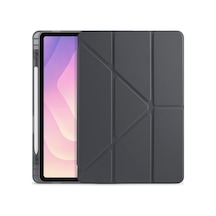 Samsung Galaxy Tab S11 Sm-x730 X736b İle Uyumlu Kılıf Silikon Yumuşak 4 Farklı Stand Olabilen Kalem Bölmeli Kapaklı Tablet Kılıfı Siyah Belirtilmemiş