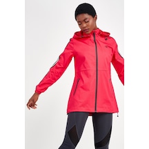 Maraton Sportswear Regular Kadın Kapşonlu Uzun Kol Basic Nar Ceket 19353 Narçiçeği
