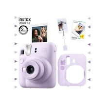 Fujifilm Instax Mini 12 Fotoğraf Makinesi + 20'li Film + Kıskaçlı Standı + Silikon Kılıf Lila