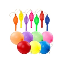 Punch Balon 100 Adet Zıpzıp Lastikli Balon Karışık Renk İpli Balon