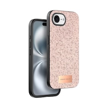 Onegif Apple iPhone Uyumlu  16e Bright Simli Kapak - Pembe