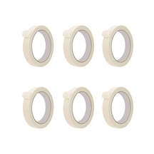 6 Adet Maskeleme Bandı Boya Bandı 18mm X 25 Metre Kağıt Bant