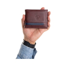 Newish Polo Erkek Suni Deri Minimal Cüzdan Ve Kartlık - New414 Bordo - Lacivert